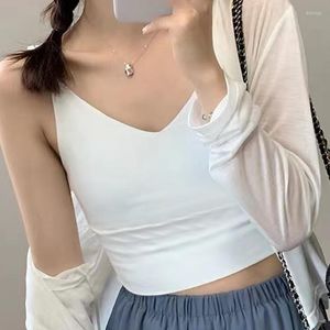 Camisoles Tanks Trendy Ice Silk Bh Women Crop Top Seamless Tube Wrap Lingerie Soft Lovebable Chest Pad Outdoor Breabable Bralette Vest