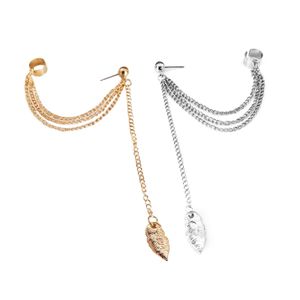 car dvr Charm Frauen Mädchen Stilvolle Punk Rock Blatt Kette Quaste Baumeln Ohr Manschette Wrap Ohrring Sterling Und Goldene Schmuck Drop Lieferung Ohrringe Dh0Jl