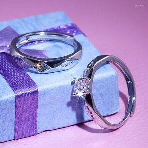 Anéis de casamento 2pcs anel para mulheres / homens colorido de cor do amor de amor casal casal de aço inoxidável