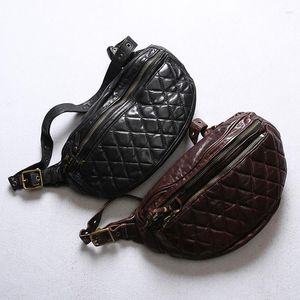 Borse da viaggio Prismatic Horse Skin Black Brown Knight Marsupio Borsa a tracolla Borsa da moto in vera pelle