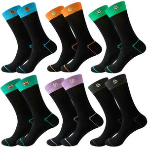 Men's Socks Black Bamboo Fiber Socks Men Embroidered Long Socks Plus Size Foundation Thigh High Socks Woman Spring Autumn Cotton Stockings Z0227