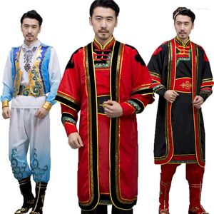 Vestir roupas uigur figurinos chineses dança fetal de dança chinesa Desempenho de roupa étnica para homens