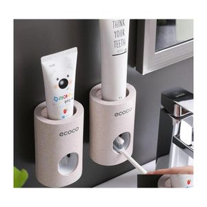 Auto DVR Zahnbürstenhalter Ecoco Matic Tootaste Dispenser Staubdichter Halter Weizen St Wandmontierter Squeezer für Badezimmer Drop Delivery Home GA Dhvia