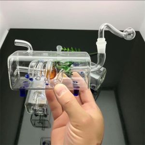 Raucherzubehör Neue Europa und Americaglass Pipe Bubbler Rauchrohr Wasserglas Bong Eine neue Art von Wasserflasche mit quadratischer Röhre und Draht