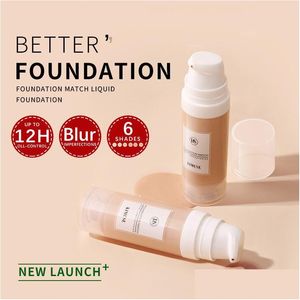 Foundation Kimuse Face Cream Base Makeup Professional Matt Finish Make Up Liquid concealer Vattentät varumärke Natural Cosmetic Drop D DHH6U