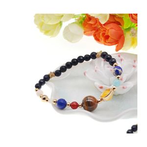 CAR DVR Pärledsträngar Universe Galaxy De åtta planeterna i Solar System Guardian Star Natural Stone Beads Armband Bangle For Women Men Gi Dhixb