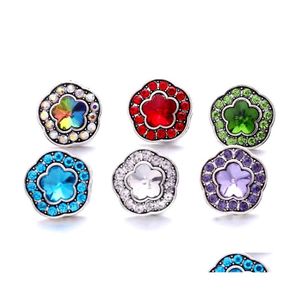 Cabos de carro DVR ganchos de atacado Botões de snap de cristal de cristal na moda Clasp 18mm Metal Decorativo Colorf Button Charms para DIY Snap Dhaht