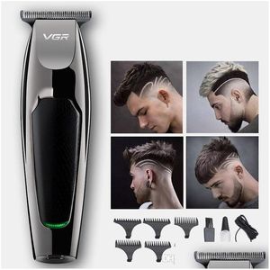 Hair Trimmer Vgr030 Professional Waterproof Display Mens Clipper Grooming Low Noise Titanium Ceramic Blade Adt Razor Drop Delivery P Dhlrc