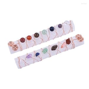 Decorative Figurines 1 PCS Natural Selenite Stone Healing Crystal Quartz Stick Chakra Energy Cleansing Wand Plaster Rose Gold Winding