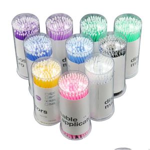 Makeup Brushes 100Pcs Micro Disposable Eyelash Extension Individual Applicators Lashes Make Up Set Removing Cotton Swab Drop Deliver Dhlrn