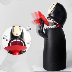 Action Toy Figures Anime Spirited Away No Face Man Model Figure Doll Piggy Bank Faceless Man Piggy Bank Can Automatic Eat Coin Kids Toys 230227