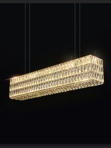 Luxury Dining Room Chandelier Strip Word Crystal Table Lamp Modern Simple Designer Bar Table Living Room Dining Room Lamps