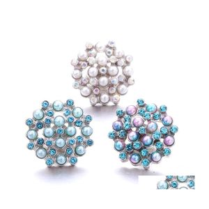 Car DVR Clasps Hooks بالجملة Rhinestone 18mm Snap Button Butting Acrylic Beads Clasp Metal Decorative Charms for Snaps Jewelry Hehals Factory DHJ0T