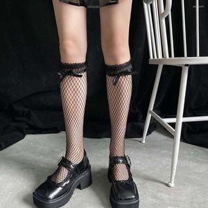 Women Socks Summer Product Lolita Folds Sexy Lace Fishnet Sweet and Lovely Bandage Japanese Girl JK Uniform Calf