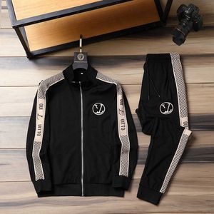 Tracksuits sportdräkter Cotton Casual Sportswear High-End Two-Piece Set Loose Loor Size Fashion Mens Sportwear Gym Clothing