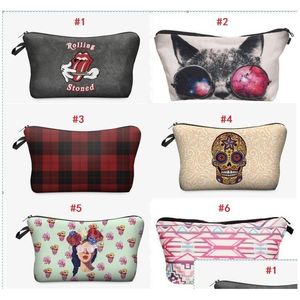 Cosmetic Bags 3D Printing Women Make Up Bag Cosmetics Organizer Purse Necessaire Makeup For Travel Ladies Pouch Drop Delivery Health Dh7Cc