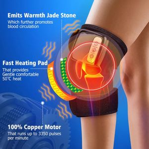 Electric heating knee massager knee pads - vibrating shiatsu heat knee massage for arthritis pain relief