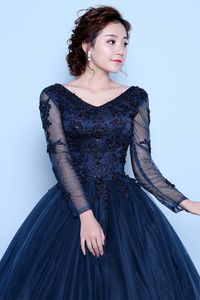 granatowe ciemnoniebieskie koronkowe kwiaty tematyczne kostium Rococo Veil Court Ball suknia Medieval Dress Renaissance Princess Royal Victoria może dostosować rozmiar