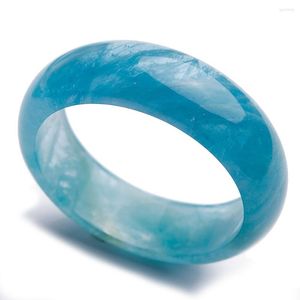 Bangle Fashion Crystal Bracelets For Women Genuine Blue Ocean Natural Aqu Amarine Stone Inner Diameter 60mm