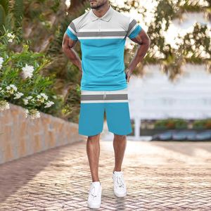 Men's Tracksuits Halloween Suit For Men Mens Fashion Short Sleeve T Shirt And Shorts Set Summer 2 All White Red Pinstripe MenMen's