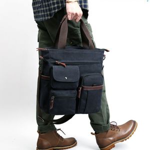 Bortkroppar Canvas Men Business Bag Fashion Man Crossbody High Quality Portfölj Black Handbag 230227