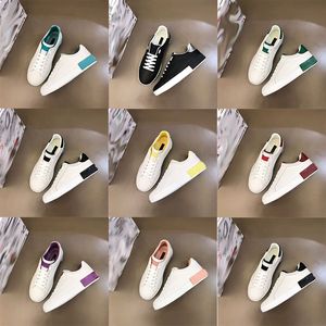 23S/S elegant sports shoes perfect calfskin Napa Portofino sports shoes white and black leather leisure walking famous sports EU 38-45