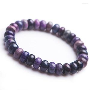 Strand Południowoafrykański naturalny fioletowe bransoletki sugilite kobiety femme rozciągnięcie lecznicze kryształowe klejnoty Abacus Bead Bransoletka