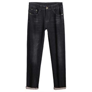 Jeans masculino designer designer 2022 outono e inverno novo ajuste fino pés calças lavagem à água impressão macia 97P1 MSV2