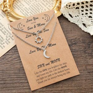 Chains Fashion Gift Valentine's Day Stainless Steel Family Jewelry Moon Sun Necklace Clavicle Couple Pendant