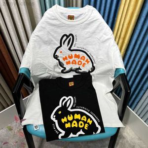 Men's T-Shirts HUMAN MADE New Rabbit Print T Shirt Men Women High Quality True Photo T-shirts