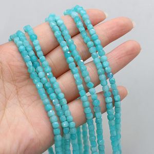 Minchas 4mm de pedra natural Facetada Facetada Amazonita Amazonite Acessórios de jóias para fazer pulseira de colar de bricolage