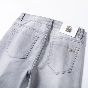 Jeans masculinos Primavera Verão Summer Slim Fit Fit American American High-end Brand Small Straight Double D Calças Q9543-4