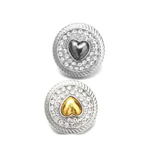 CAR DVR CLAPS Hooks Gadżet Gadżet Rhinestone Chunk Heart 18 mm Snap Button Charms Bk dla snaps DIY Biżuter