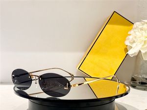 Новый дизайн моды овальные солнцезащитные очки 40046 Маленькие металлические рамы без оправы и авангард-стиль наружных защитных очков UV400