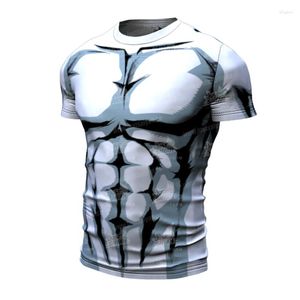 Мужские рубашки T 2023 Летняя мужская мода мода Harajuku Cosplay 3D Печать повседневная футболка с коротким рукавом Compression