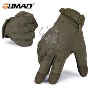 Luvas esportivas Luvas táticas Tela de toque Tela completa Glove de dedo fino Hard Shell Fleece Exército Combate Militar Airsoft Hunting Hinking Bicycle Cycling Men 230227