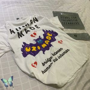 Camisetas masculinas homens homens humanos fizeram camisetas de morcego de desenho animado 100% algodão de manga curta verão solto feito camiseta feita