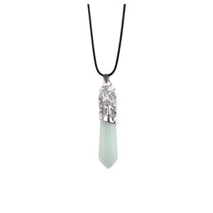 CAR DVR Pendant Neckor Hexagonal Column Gemstone Six Pyramid Necklace Healing Chakra Crystal Stone Men and Women Spirit Energy Drop Deliv Dh48m