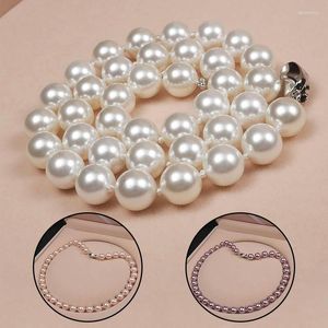 Gargantilla collares de perlas para mujer collar de cadena simulada de 8/10 Mm collar de mujer joyería nupcial de boda regalos para madres