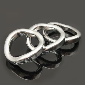 Cockrings FRRK Metal Penis Rings Curve Cock Harness Male Chastity Bondage Belt Delay Ejaculation Device Steel Adults Sex Toys for Men 230227
