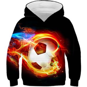 후드 티 스웨트 셔츠 가을 어린이 우주 은하 3D 후드 화재 축구 화려한 페인트 인쇄 소년 여자 스웨트 셔츠 어린이 패션 풀버 230227