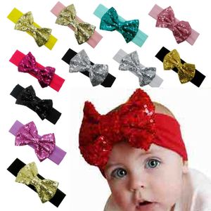 A113 new children's oversized sequin bow hair band baby bow headband hair accessories 12 colors