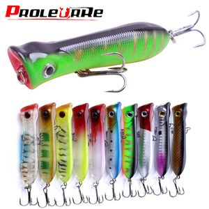 Yemler 10 pcslot balıkçılık cazibesi karışık modeller balıkçılık mücadele 10 renk 80mm 11.5g üst su popper lures karıştırma Balıkçılık Yemi 230227