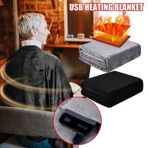 Blankets Portable Multifunctional USB Electric Heating Blanket Plush Warmer Heat Carpet Shawl Heated Soft Warm Keep Heater Preservat X9Q2