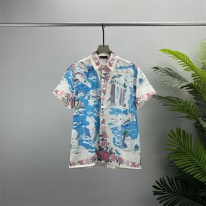 2024 LUXURY Designers Mens Fashion Tiger Letter V silk bowling shirt Casual Shirts Men Slim Fit Short Sleeve Dress Shirt M-3XL#09