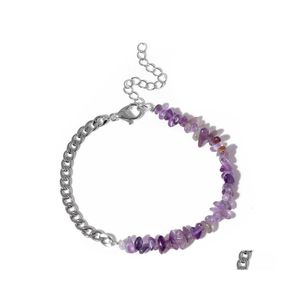 Pulseiras de charme de carro DVR Lucky Rainbow 7 Chakra Stone natural Amethyst Healing Mala Pray Yoga Bracelet for Women Jewelry Gift Drop Deliver