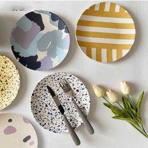 Placas decorativas 1pcs Picnic Picnic Picnic Pained Bamboo Fiber Dinner Ambiental Crianças Mesa de Table Cozinha material Z0227