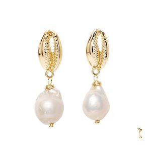 car dvr Dangle Chandelier Shell Earrings Pearl Pendant Beach Sea Accessories Ladies Gift Jewelry Drop Delivery Dhhux