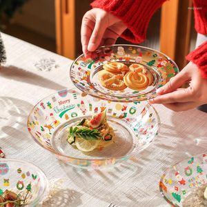 ボウルズクリスマスをテーマにした食器家家サラダヌードルボウルフルーツマルチコーカーのかわいい透明なキッチン