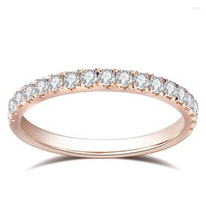 Cluster-Ringe MS-451 HPHT Lab Grown Diamond Ring Halbe Ewigkeit 18 Karat Goldschmuck Anpassen